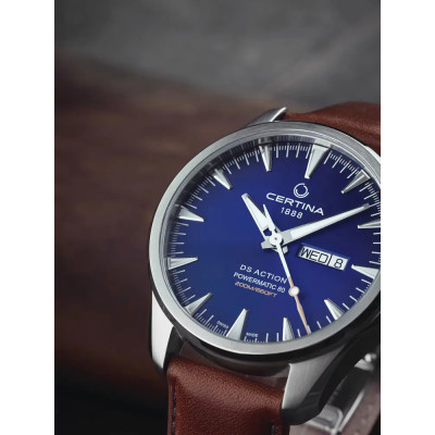 Close-up photo of the Certina montre DS Action Day Date Powermatic 80