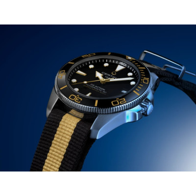 Gros plan de la Certina DS Action Diver 40.5 mm Powermatic 80