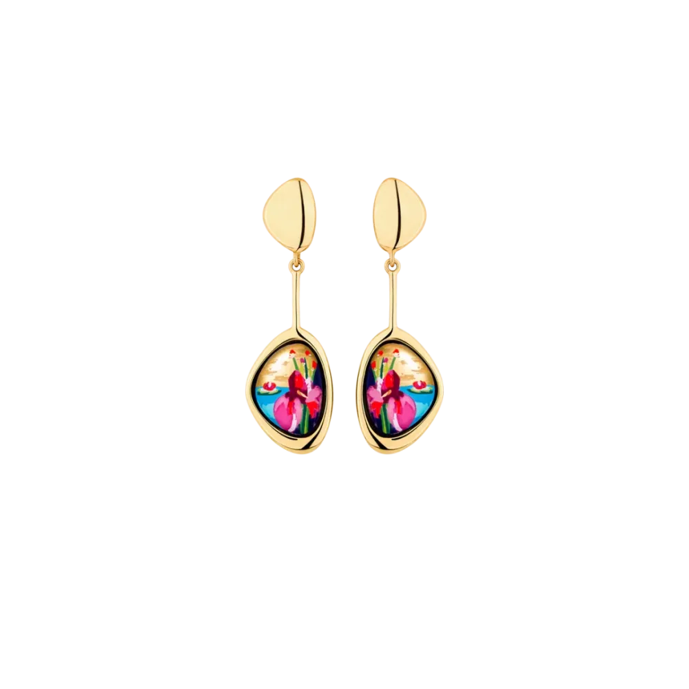 Photo présentant l’intégralité de la Freywille Boucles d’Oreilles Pebble Drop Hommage à Claude Monet