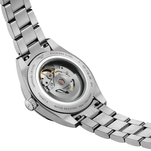 Photo montrant l'intégralité de la montre Montre Tissot Gentleman 38mm Cadran Bleu Bracelet Argenté