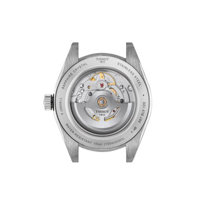 dos de Montre Tissot Gentleman 38mm Cadran Bleu Bracelet Argenté