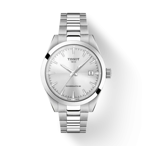 Photo montrant l'intégralité de la montre Montre Tissot Gentleman 38mm Cadran Argenté Bracelet Métal