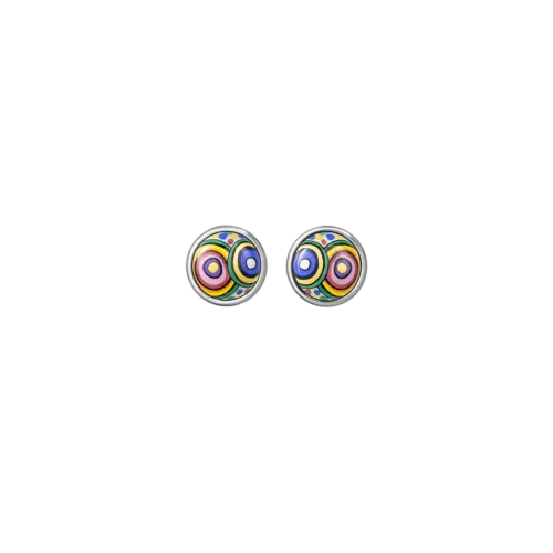 FREYWILLE BOUCLES D'OREILLES CABOCHON HOMMAGE À HUNDERTWASSER MAGICAL GARDEN