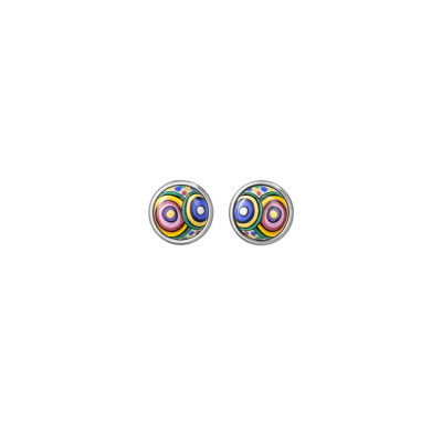 FREYWILLE BOUCLES D'OREILLES CABOCHON HOMMAGE À HUNDERTWASSER MAGICAL GARDEN