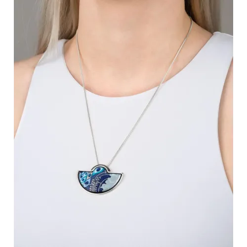 FREYWILLE PENDENTIF DEMI-LUNE HOMMAGE À GUSTAV KLIMT NIXE AQUA