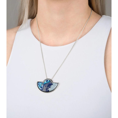 FREYWILLE PENDENTIF DEMI-LUNE HOMMAGE À GUSTAV KLIMT NIXE AQUA