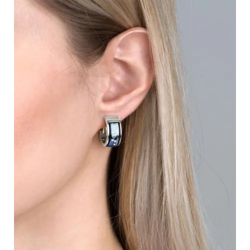 FREYWILLE BOUCLES D’OREILLES MINI-CRÉOLES HOMMAGE À GUSTAV KLIMT NIXE AQUA