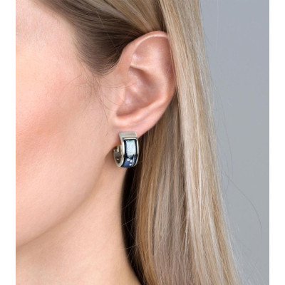 FREYWILLE BOUCLES D’OREILLES MINI-CRÉOLES HOMMAGE À GUSTAV KLIMT NIXE AQUA