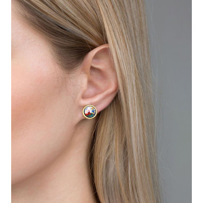 FREYWILLE BOUCLES D’OREILLES CABOCHON HOMMAGE À CLAUDE MONET ORANGERIE