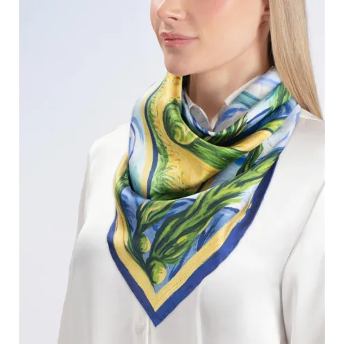 FREYWILLE CARRÉ DE SOIE HOMMAGE VAN GOGH PROVENCE 90X90 100% SOIE