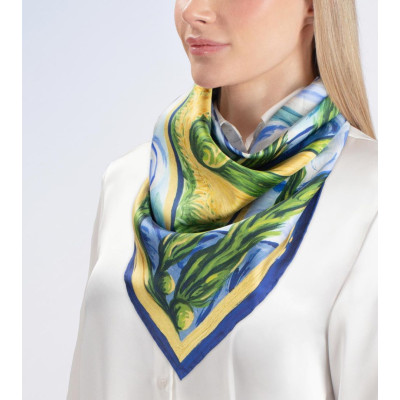 FREYWILLE CARRÉ DE SOIE HOMMAGE VAN GOGH PROVENCE 90X90 100% SOIE