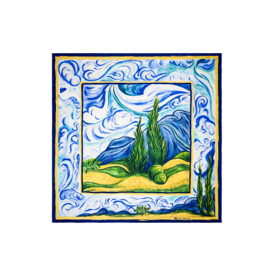 FREYWILLE CARRÉ DE SOIE HOMMAGE VAN GOGH PROVENCE 90X90 100% SOIE