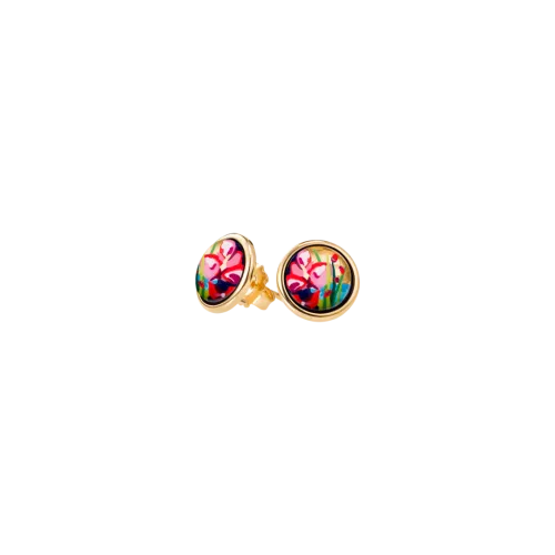 FREYWILLE BOUCLES D’OREILLES CABOCHON HOMMAGE À CLAUDE MONET THE BRIDGE