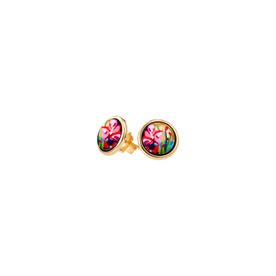 FREYWILLE BOUCLES D’OREILLES CABOCHON HOMMAGE À CLAUDE MONET THE BRIDGE