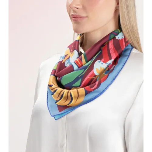 FREYWILLE CARRÉ DE SOIE RÉVERSIBLE 63 × 63 HOMMAGE À FRIDA KAHLO