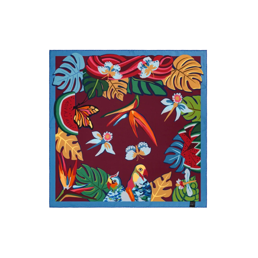 FREYWILLE CARRÉ DE SOIE RÉVERSIBLE 63 × 63 HOMMAGE À FRIDA KAHLO