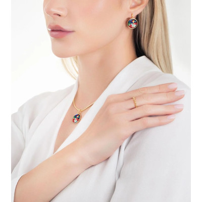 BOUCLES DOREILLES ELIZA HOMMAGE A FRIDA KAHLO VIVA LA VIDA