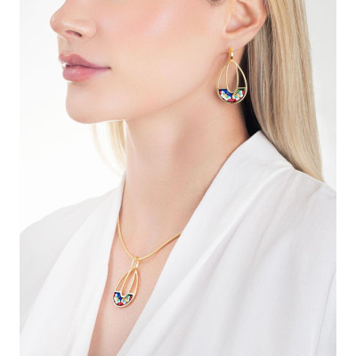 BOUCLES D’OREILLES SANTORIN HOMMAGE A FRIDA KAHLO VIVA LA VIDA