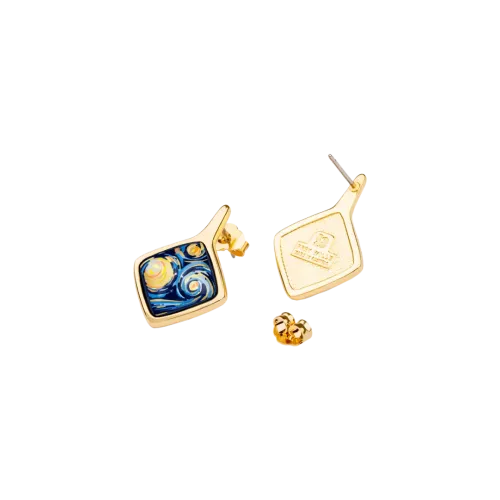 FREYWILLE BOUCLES D’OREILLES CARRÉ HOMMAGE À VINCENT VAN GOGH ÉTERNITÉ