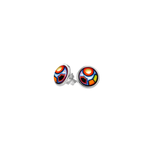 FREYWILLE BOUCLES D’OREILLES CABOCHON HOMMAGE A HUNDERTWASSER SPIRIT OF VIENNA