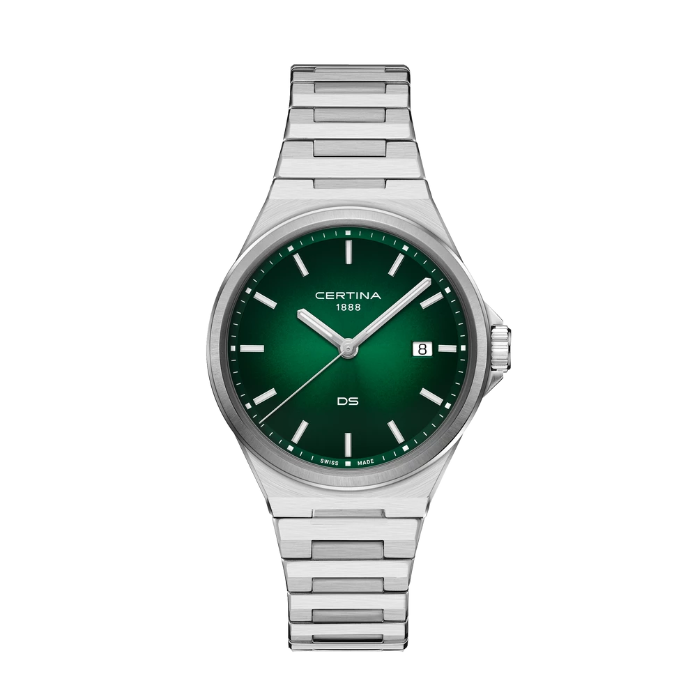 MONTRE CERTINA DS-7 QUARTZ CADRAN VERT BRACELET MÉTAL