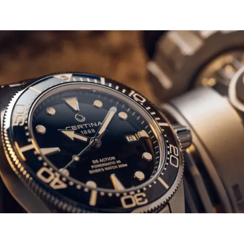 MONTRE CERTINA DS ACTION DIVER 43MM POWERMATIC 80 CADRAN NOIR BRACELET MÉTAL