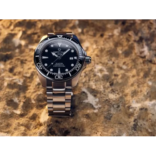 MONTRE CERTINA DS ACTION DIVER 43MM POWERMATIC 80 CADRAN NOIR BRACELET MÉTAL