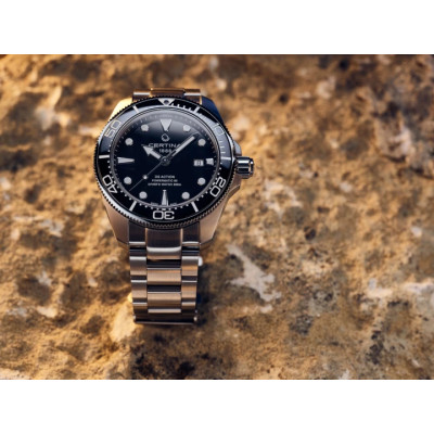 MONTRE CERTINA DS ACTION DIVER 43MM POWERMATIC 80 CADRAN NOIR BRACELET MÉTAL