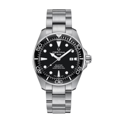 MONTRE CERTINA DS ACTION DIVER 43MM POWERMATIC 80 CADRAN NOIR BRACELET MÉTAL