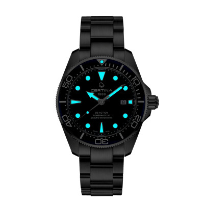 MONTRE CERTINA DS ACTION DIVER 43MM POWERMATIC 80 CADRAN NOIR BRACELET TITANE