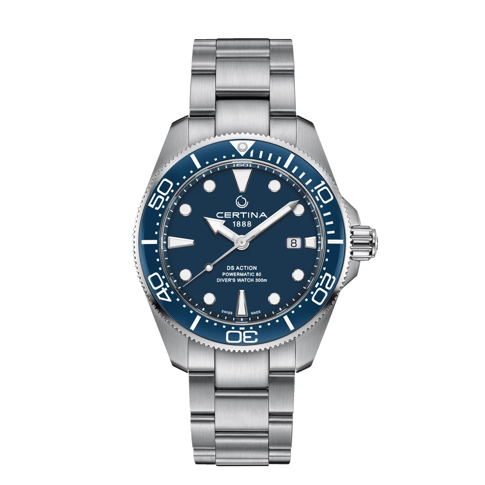 MONTRE CERTINA DS ACTION DIVER 43MM POWERMATIC 80 CADRAN NOIR BRACELET TITANE