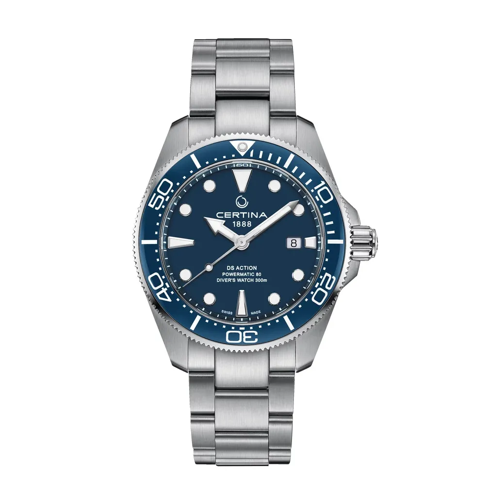 MONTRE CERTINA DS ACTION DIVER 43MM POWERMATIC 80 CADRAN NOIR BRACELET TITANE