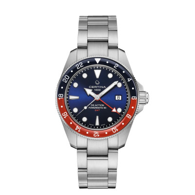 MONTRE CERTINA DS ACTION GMT POWERMATIC 80 CADRAN BLEU BRACELET ACIER