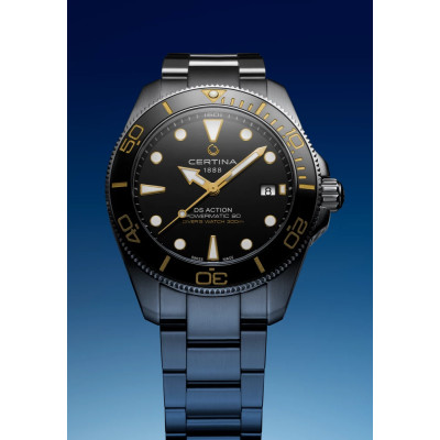 MONTRE CERTINA DS ACTION DIVER 40.5MM POWERMATIC 80 CADRAN NOIR