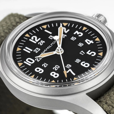 Vue en gros plan de la Montre Hamilton Khaki Field Mechanical 36 mm