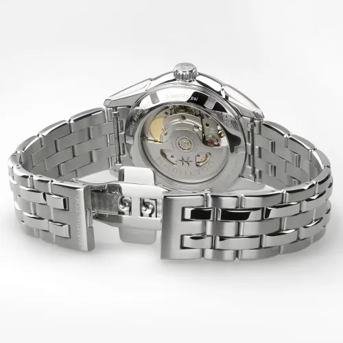 HAMILTON JAZZMASTER OPEN HEART AUTO 36 MM CADRAN BLEU CLAIR BRACELET MÉTAL