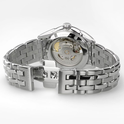HAMILTON JAZZMASTER OPEN HEART AUTO 36 MM CADRAN BLEU CLAIR BRACELET MÉTAL