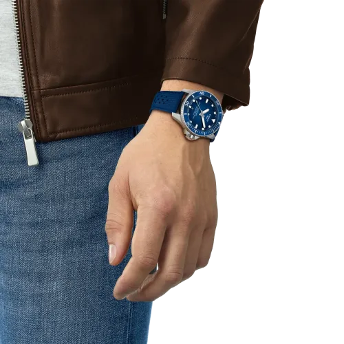 MONTRE TISSOT SEASTAR 2000 44 MM CADRAN DÉGRADÉ BLEU BRACELET CAOUTCHOUC BLEU
