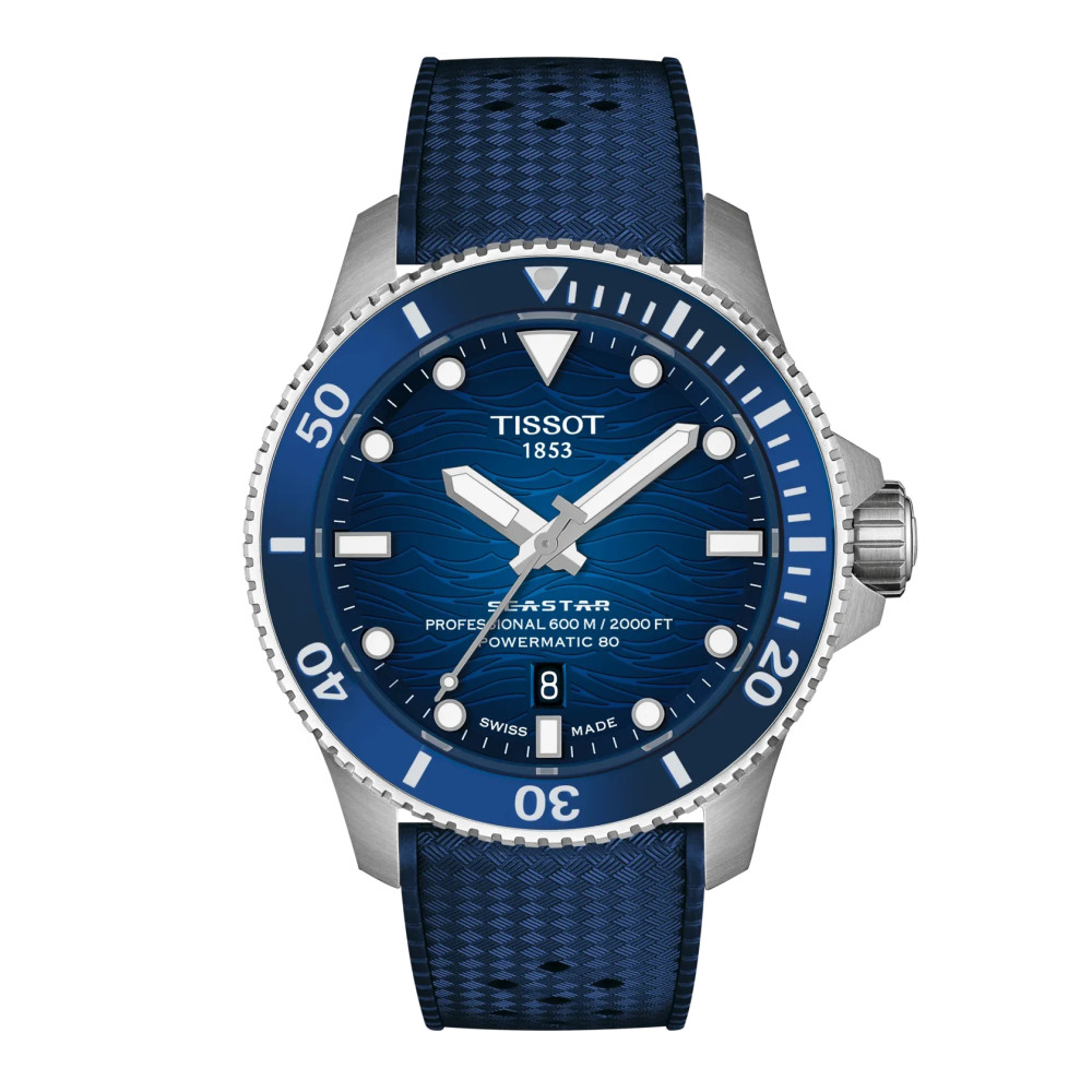MONTRE TISSOT SEASTAR 2000 44 MM CADRAN DÉGRADÉ BLEU BRACELET CAOUTCHOUC BLEU