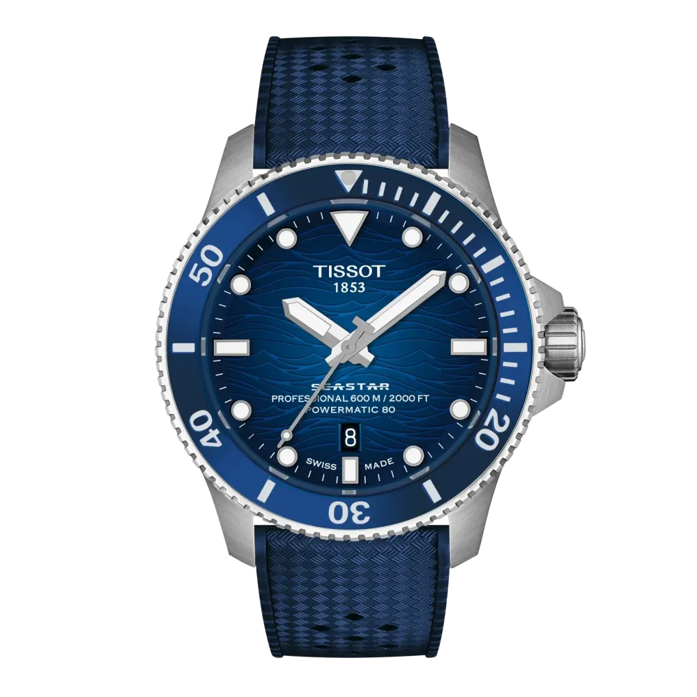 MONTRE TISSOT SEASTAR 2000 44 MM CADRAN DÉGRADÉ BLEU BRACELET CAOUTCHOUC BLEU
