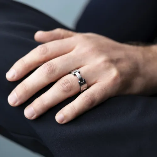 HERBELIN BAGUE CAP CAMARAT ACIER BROSSÉ