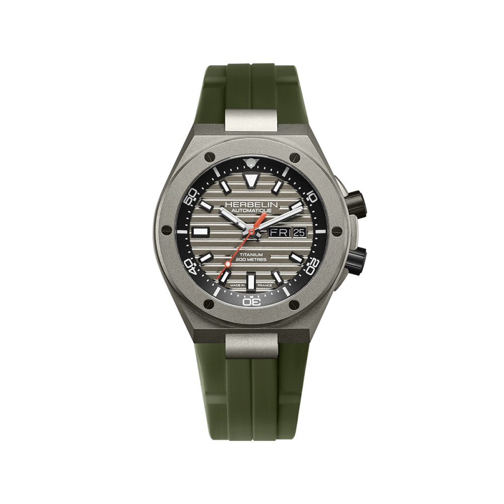 MONTRE HERBELIN CAP CAMARAT AUTOMATIQUE TITANE DIVER KAKI