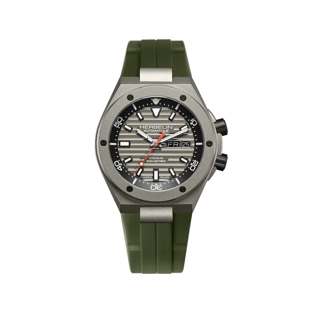 MONTRE HERBELIN CAP CAMARAT AUTOMATIQUE TITANE DIVER KAKI