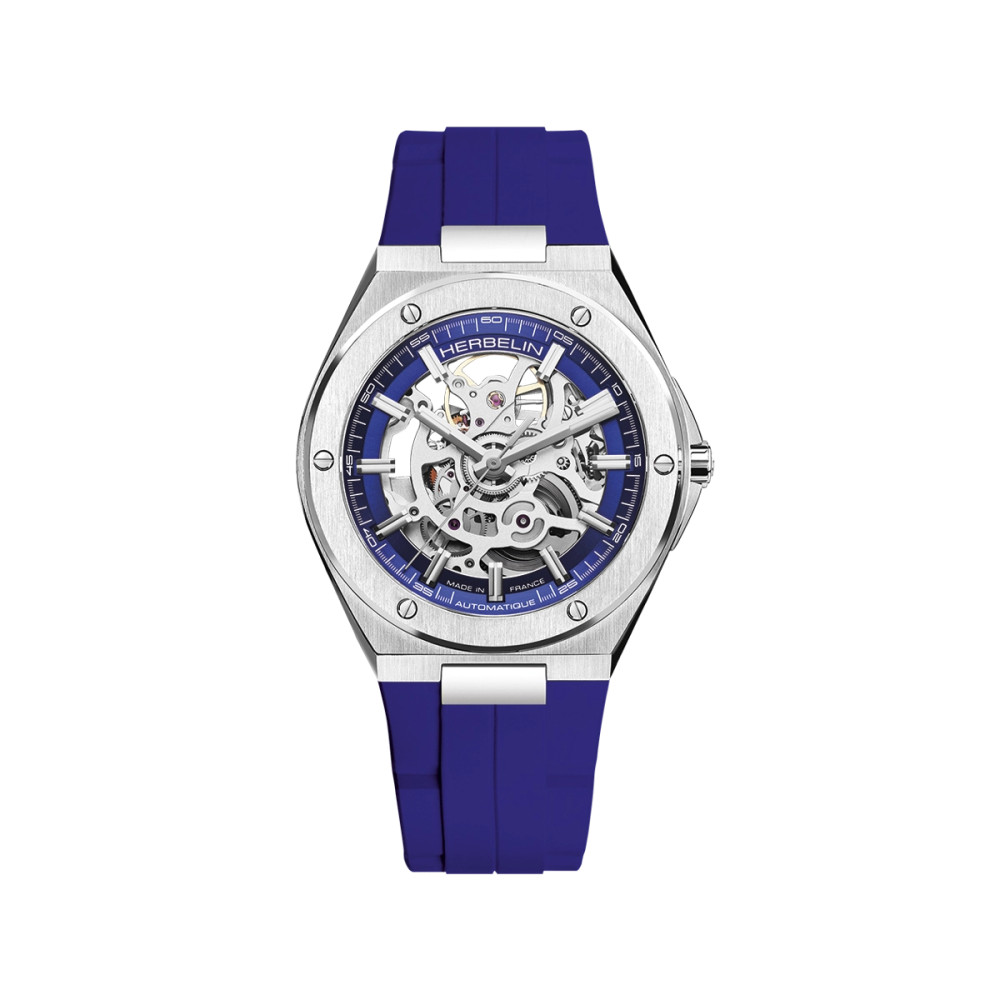 MONTRE HERBELIN CAP CAMARAT AUTOMATIQUE SQUELETTE BLEU