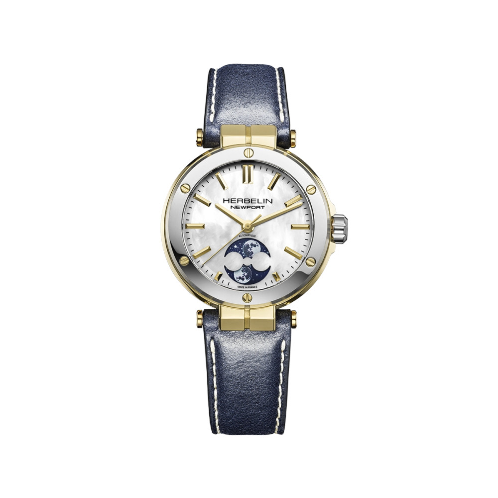 MONTRE HERBELIN NEWPORT AUTOMATIQUE LADY PHASES DE LUNE NACRE