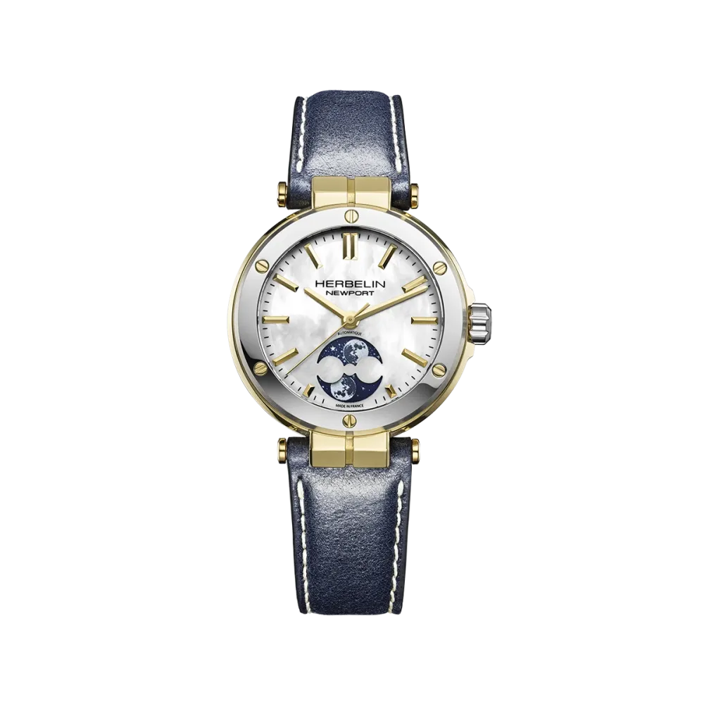MONTRE HERBELIN NEWPORT AUTOMATIQUE LADY PHASES DE LUNE NACRE