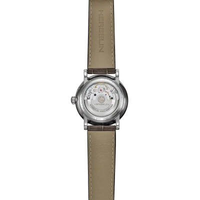 MONTRE HERBELIN INSPIRATION AUTOMATIQUE PHASE DE LUNE ACIER & CUIR GRIS