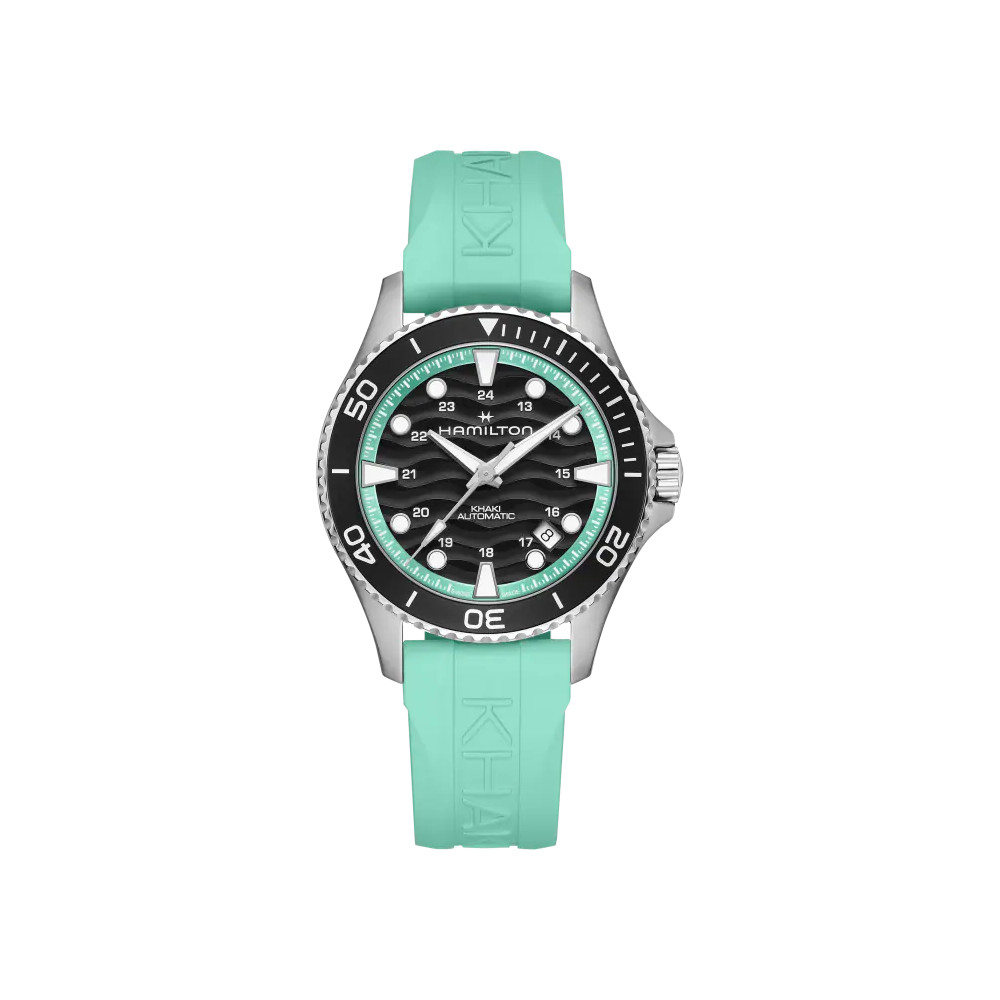 MONTRE HAMILTON KHAKI NAVY SCUBA 40 MM BRACELET TURQUOISE SAISISSANT
