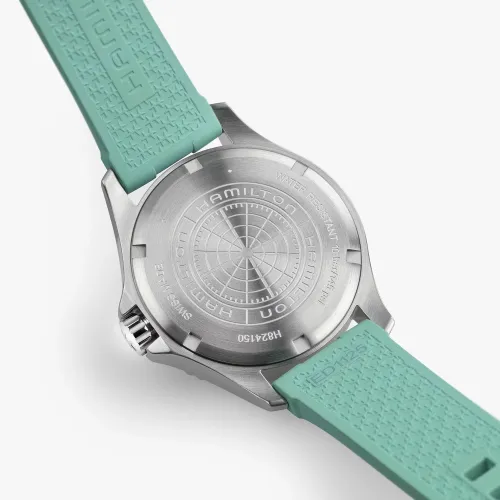 MONTRE HAMILTON KHAKI NAVY SCUBA 40 MM BRACELET TURQUOISE SAISISSANT