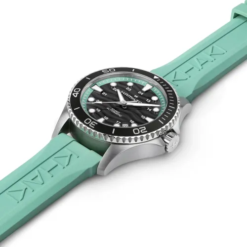 MONTRE HAMILTON KHAKI NAVY SCUBA 40 MM BRACELET TURQUOISE SAISISSANT